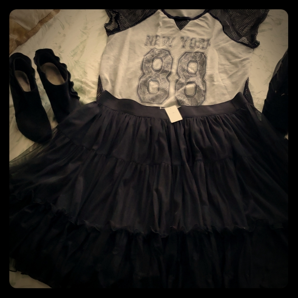 NWT-Lane Bryant Black Tulle Skirt! Fabulous!!